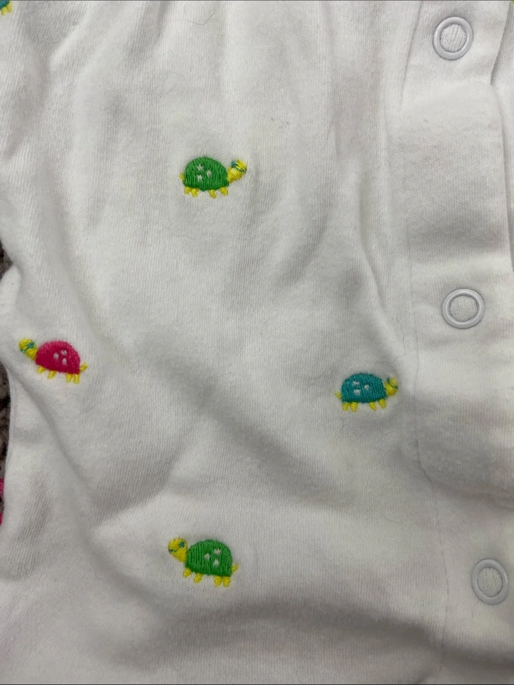 Carter's White Ruffle Sleeve onesie Turtle Print 100% Cotton